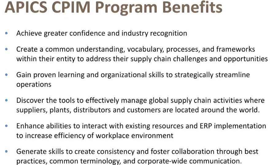 APICS CPIM Certification Benefits