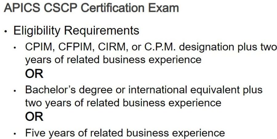 APICS CSCP Eligibility