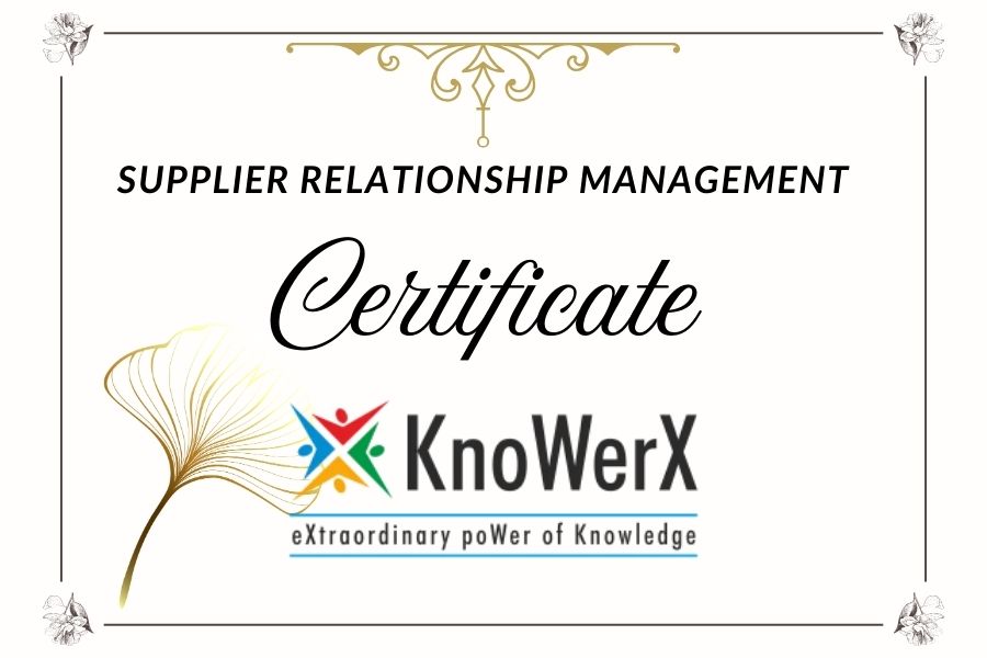 Supplier Relationship Management Certificate for Supply Chain Excellence